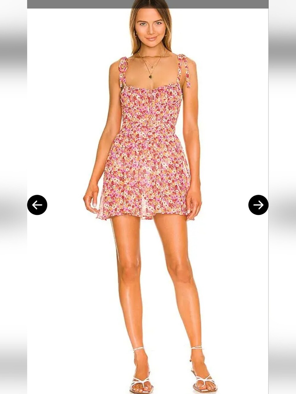 FOR LOVE & LEMONS FELICIA MINI DRESS RED YELLOW SWEETHEART NECKLINE WOMENS XS - Picture 1 of 16